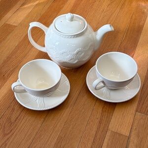 Irish Cottage distinctive imported Elegant White Tea Set